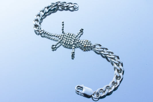 Large Chain Sterling Silver Lizard