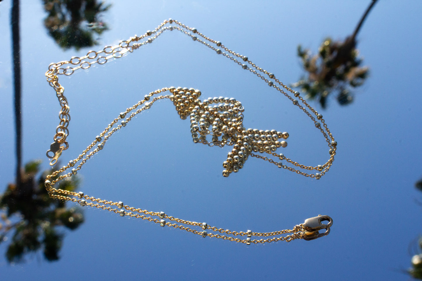 Gold + Silver Fish Bones Necklace