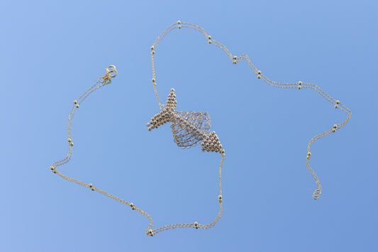 Labradorite Fishbone Necklace